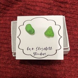 Green Seaglass Earrings